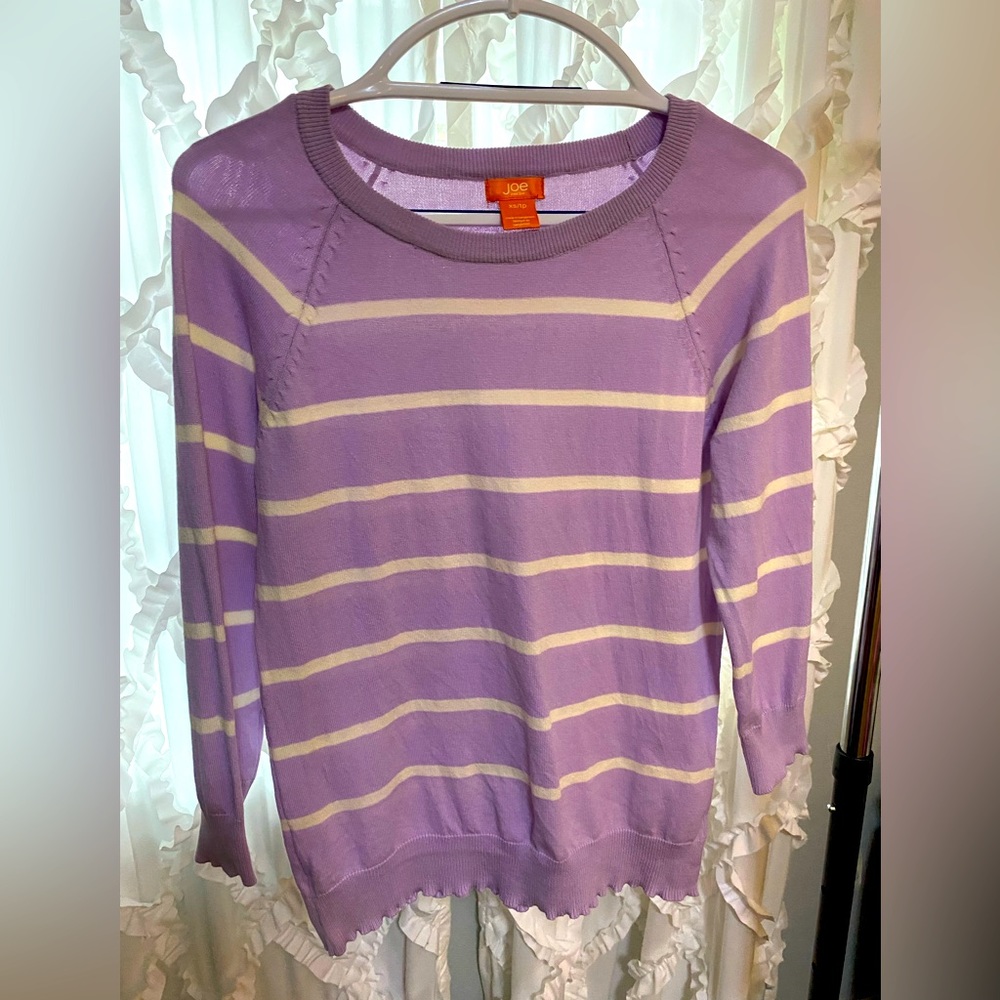 GREAT condition Joe’s Fresh Lavender and White Striped Sweater Size XS